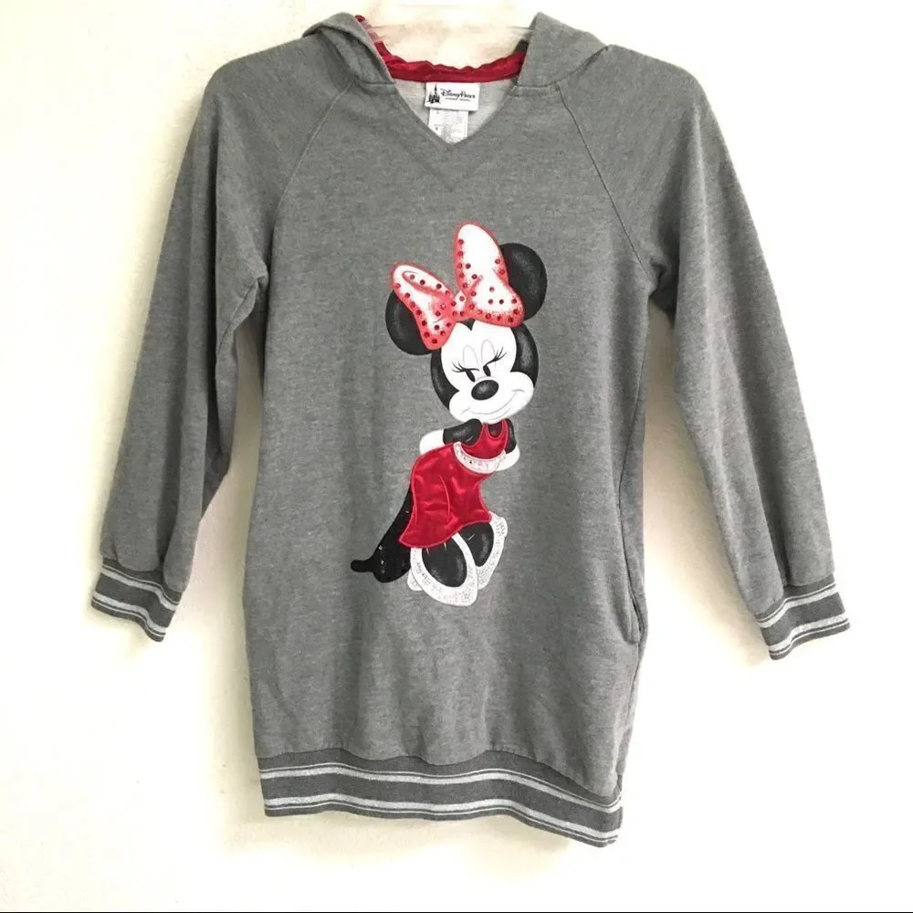 ‎Disney fancy Minnie Mouse tunic hoodie/ mini dress XS*